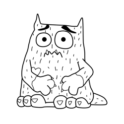 Love Monster 12 Free Coloring Page for Kids