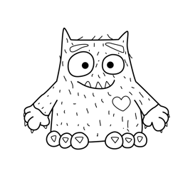 Love Monster 6 Free Coloring Page for Kids