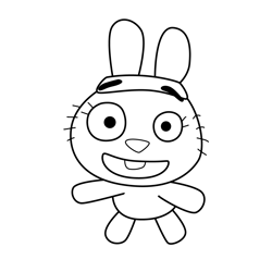 Tiniest Fluffiest Bunny 3 Love Monster Free Coloring Page for Kids