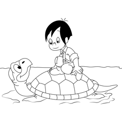 Tortoise Swim Free Coloring Page for Kids