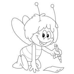 Bee Drawing Free Coloring Page for Kids