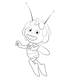 Cute Bee Free Coloring Page for Kids