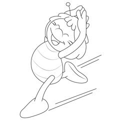 Cute Bee Free Coloring Page for Kids