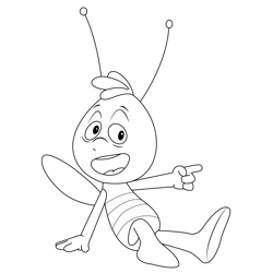 Maya Bee Look Free Coloring Page for Kids