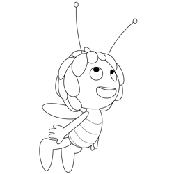 Maya The Bee Fly Free Coloring Page for Kids