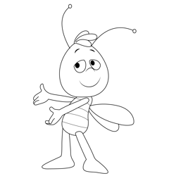 Maya The Bee Willy Free Coloring Page for Kids