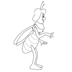 One Side Bee Free Coloring Page for Kids
