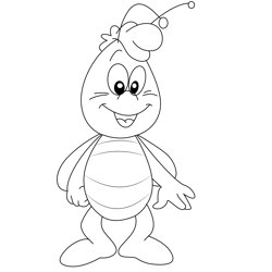 Smile Bee Free Coloring Page for Kids
