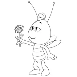 Sunflower Bee Free Coloring Page for Kids