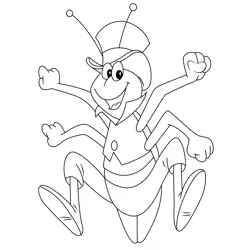 The Grasshopper Dancing Free Coloring Page for Kids