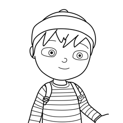Felix Messy Goes to OKIDO Free Coloring Page for Kids