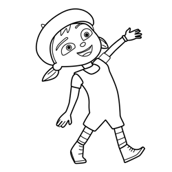 Zoe 1 Messy Goes to OKIDO Free Coloring Page for Kids