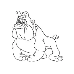 Butch the Bulldog Free Coloring Page for Kids