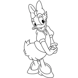 Daisy Duck Free Coloring Page for Kids