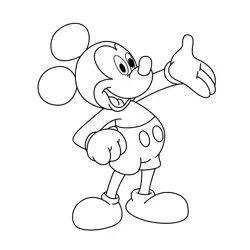 Mickey Mouse Free Coloring Page for Kids