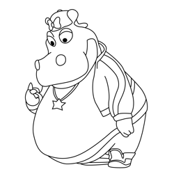 Hilda Hippo Mickey Mouse Funhouse Free Coloring Page for Kids