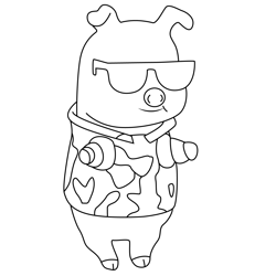 The Popstar Piggies 3 Mighty Express Free Coloring Page for Kids