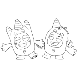 Pogo and Jeff Minibods Free Coloring Page for Kids