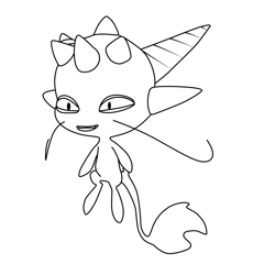 Longg Miraculous Zag Chibi Free Coloring Page for Kids