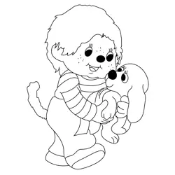 Best Friend Monchhichi Free Coloring Page for Kids