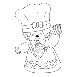 Cut Monchhichi Free Coloring Page for Kids