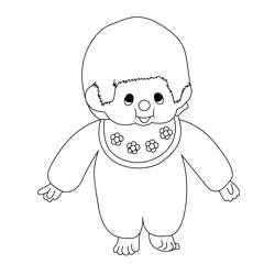 Monchhichi Pic Free Coloring Page for Kids