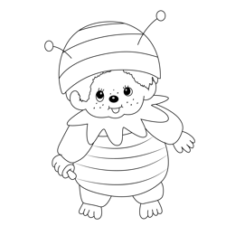 Monchhichi Free Coloring Page for Kids