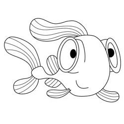 Goldfish Mr. Bean Free Coloring Page for Kids