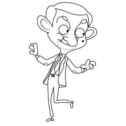 Mr. Bean Dancing Mr. Bean Free Coloring Page for Kids