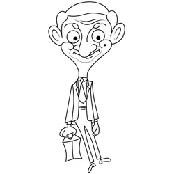 Mr. Bean Mr. Bean Free Coloring Page for Kids
