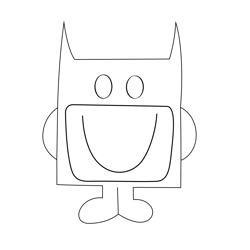 Mr. Men Batman Free Coloring Page for Kids