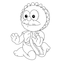 Baby Animal Enjoy Free Coloring Page for Kids