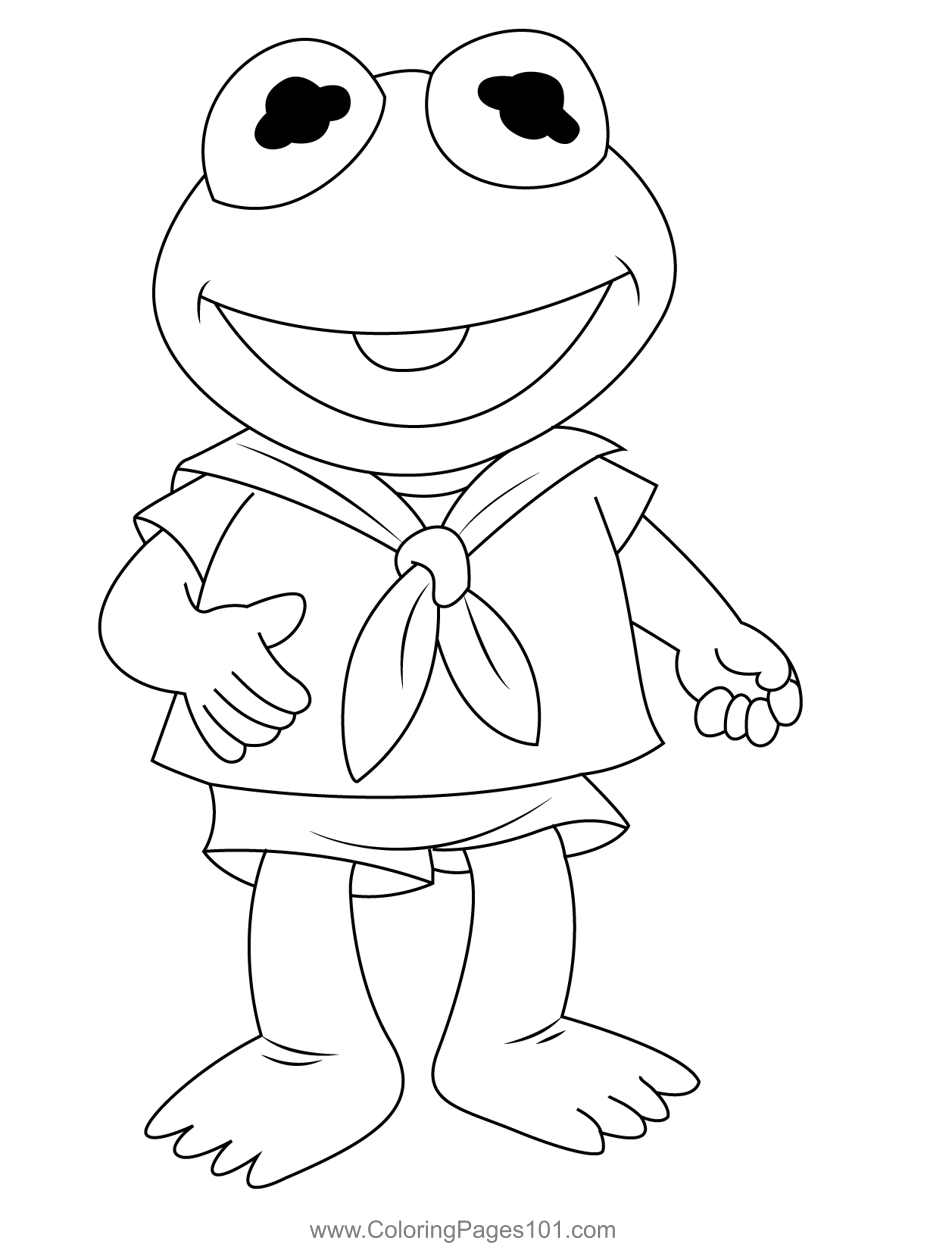Baby Kermit Coloring Page For Kids Free Muppet Babies Printable 