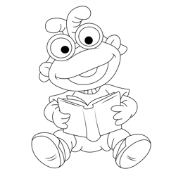 Kermit Baby Study Free Coloring Page for Kids