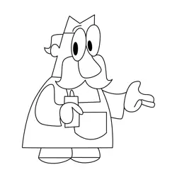 Hot Dog Vendor Free Coloring Page for Kids