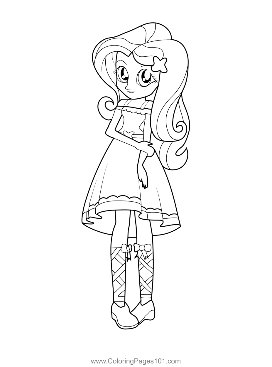 Fluttershy Human My Little Pony Equestria Girls Coloring Page for ...
