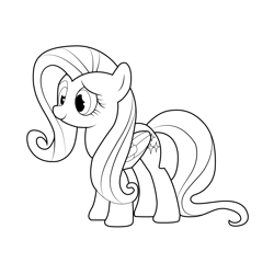 Fluttershy My Little Pony Equestria Girls Free Coloring Page for Kids