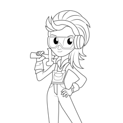 Indigo Zap Acadeca My Little Pony Equestria Girls Free Coloring Page for Kids