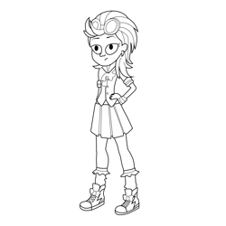 Indigo Zap Human My Little Pony Equestria Girls Free Coloring Page for Kids