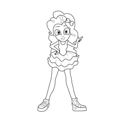 Pinkie Pie Human My Little Pony Equestria Girls Free Coloring Page for Kids