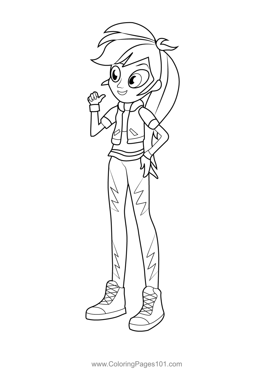 Rainbow Dash Human My Little Pony Equestria Girls Coloring Page ...