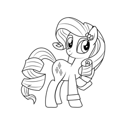 Rarity My Little Pony Equestria Girls Free Coloring Page for Kids