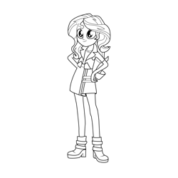 Sunset Shimmer Human My Little Pony Equestria Girls Free Coloring Page for Kids