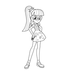 Twilight Sparkle Human My Little Pony Equestria Girls Free Coloring Page for Kids
