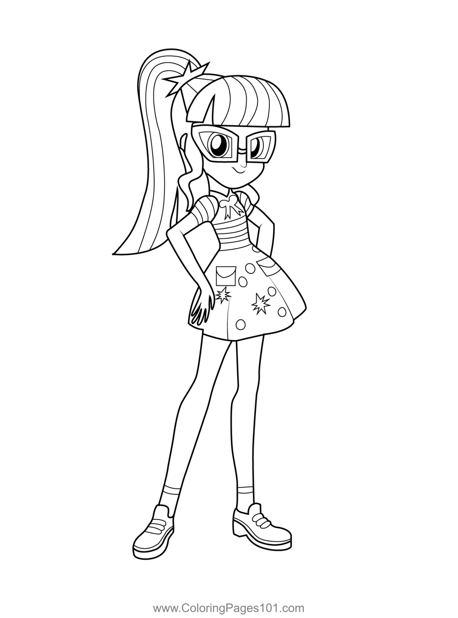 Twilight Sparkle Human My Little Pony Equestria Girls Coloring Page for  Kids - Free My Little Pony: Equestria Girls Printable Coloring Pages Online  for Kids  | Coloring Pages for Kids