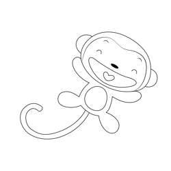 Happy Monkey Free Coloring Page for Kids