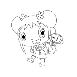 Kailan Playing Free Coloring Page for Kids
