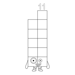 One and One Eleven  Numberblocks Free Coloring Page for Kids