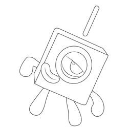 One is just one block Numberblocks Free Coloring Page for Kids