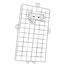 Seventy-Two Numberblocks Free Coloring Page for Kids